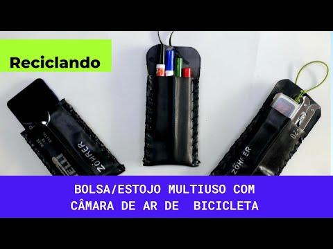 Bolsa/ Estojo multiuso reaproveitando câmaras de ar de bicicleta